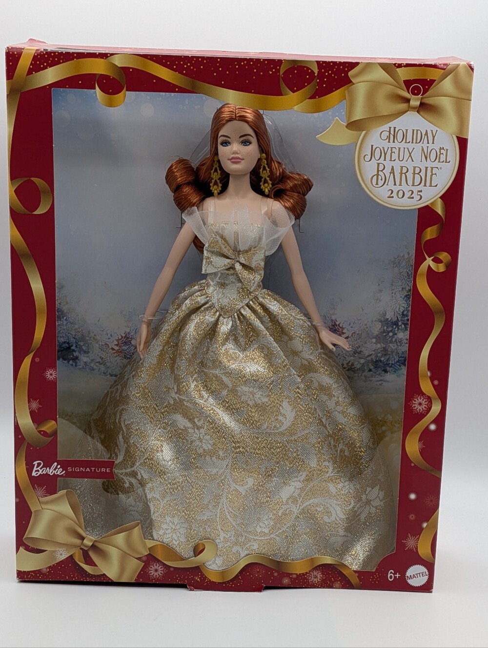Barbie Signature 2025 Holiday Barbie Doll Red Hair Redhead Gown JBJ04 New NIB